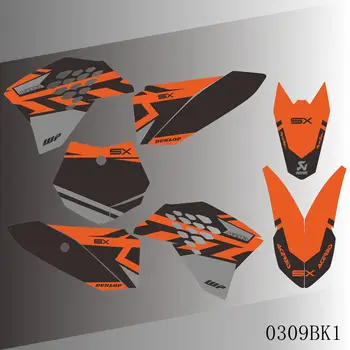 Cheio de Gráficos Decalques Adesivos Motocicleta plano de Fundo Personalizado Número Nome Para KTM SX50 SX 50 2009 2010 2011 2012 2013 2014 2015