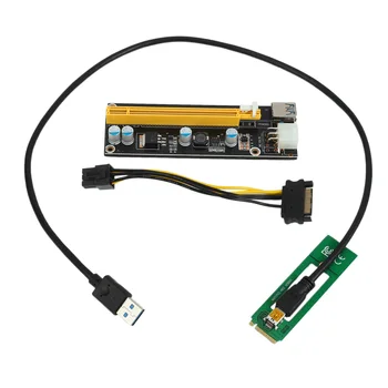 NGFF M. 2 M Chave para USB 3.0 PCI-E Placa Riser M2 para USB3.0 PCIE 16X 1X Extender com Poder para Litecoin Bitcoin Mineiro